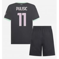 Fotbalové Dres AC Milan Christian Pulisic #11 Dětské Alternativní 2024-25 Krátký Rukáv (+ trenýrky)